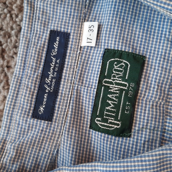 Gitman Bros Imported Cotton Button Up Shirt 17-35 - Picture 2 of 2